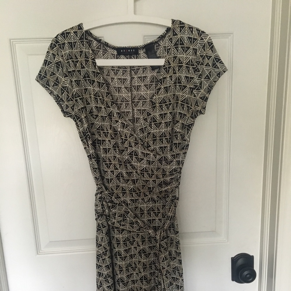 Geometric Wrap Dress